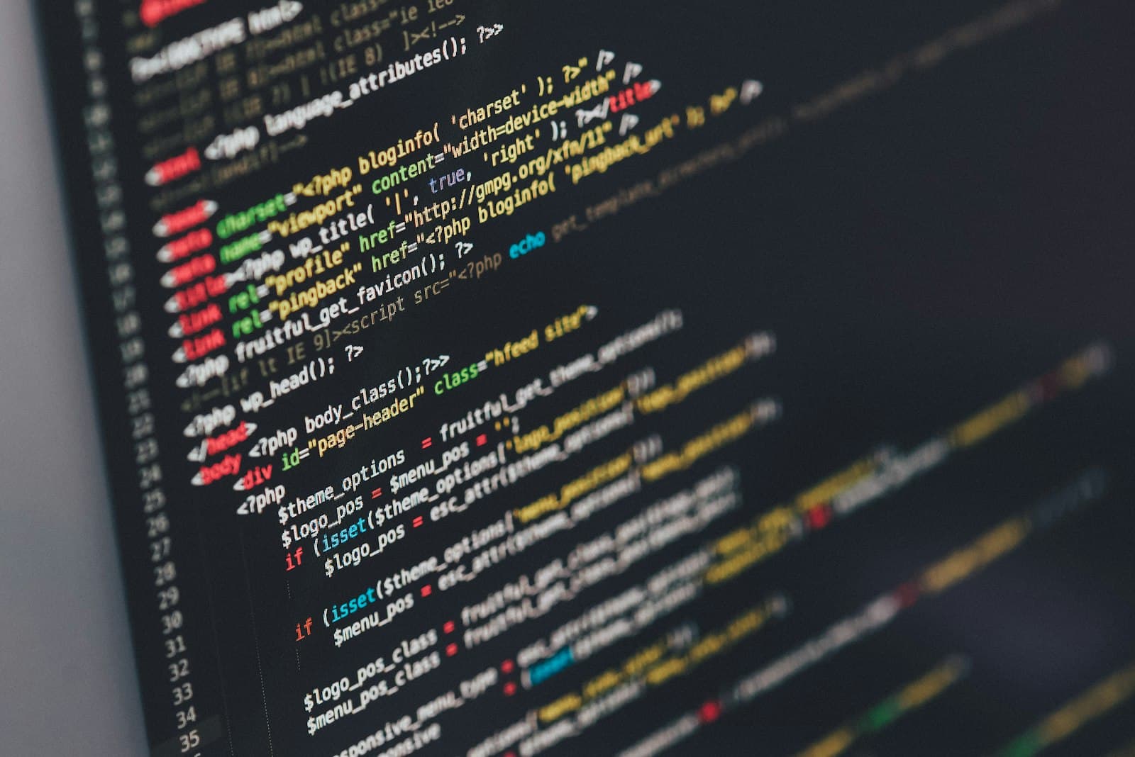 Software code on a screen